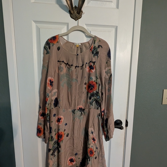 Rare Leifsdottir ottoman poppies silk dress size 8 - Picture 4 of 5